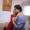 Shraddha Kapoor hugs Asha Bhosale at an awards ceremony in Pune