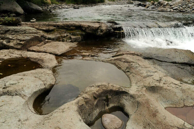 Waterfall hot spring