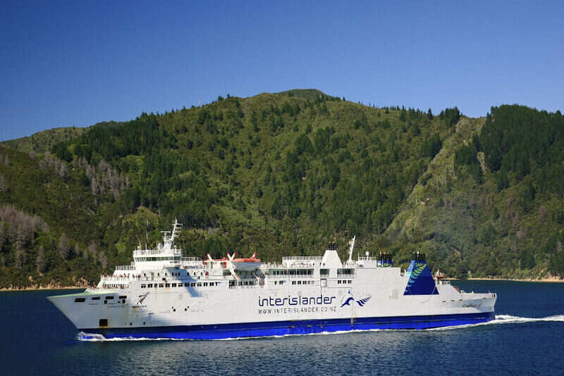 Blue bridge ferry