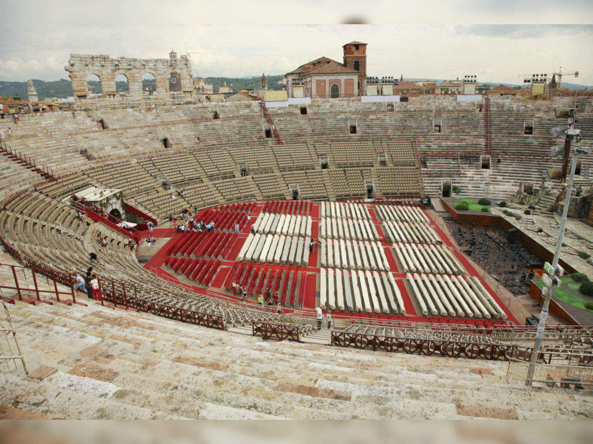 Italy, Piazza Bra, Arena, One Of The Best Preserved Roman