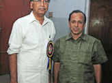 Poet V Madhusoodhanan Nair and Uduppi Sreedhar during the anniversary celebration - Photogallery  - Times of India