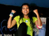 Natalie Poteshaw during a Zumbathon event, held at Spring Club Photogallery - Times of India