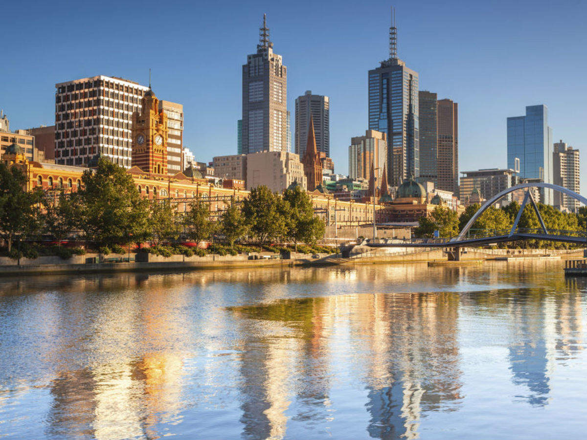 Melbourne Skyline Looking Into Flinders Street and A Modern District Filled  With Skyscrapers, Melbourne, Australia - Travel Off Path