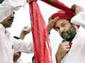 Congress Vice President Rahul Gandhi being welcomed