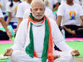 Prime Minister Narendra Modi performs yoga