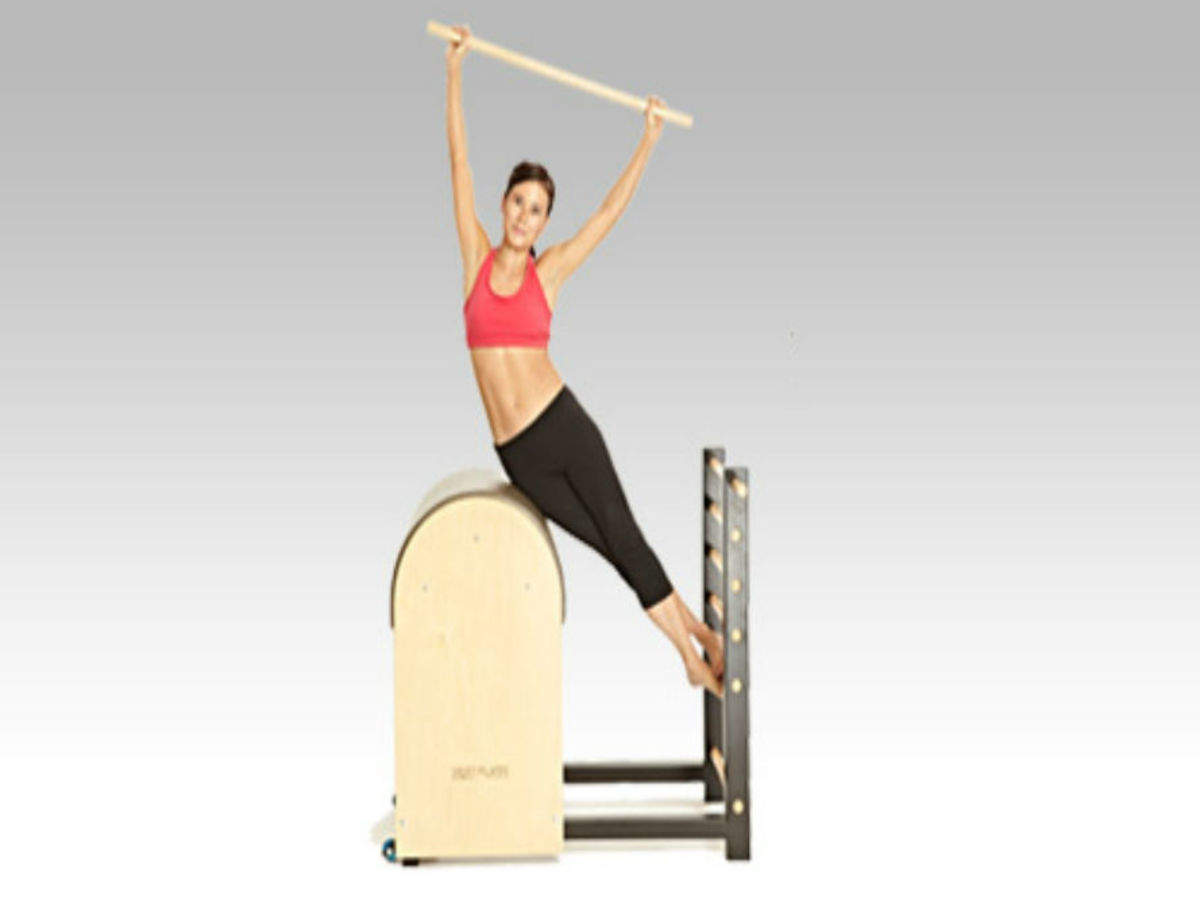 Side Stretch Over Leg Pilates Ladder Barrel