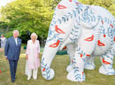 Prince Charles and wife Camilla at a garden auction