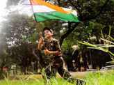 A boy dressed-up like Indian Soldier