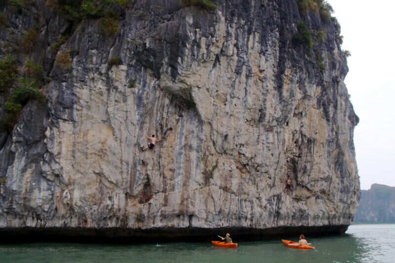 Rock climbing at the Island