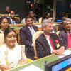 Foreign minister Sushma Swaraj prepares to address the UN general assembly