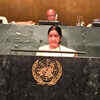 Sushma Swaraj addressing the UNGA
