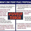 India's one-point peace proposal to Pakistan