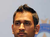 Dhoni at a press meet