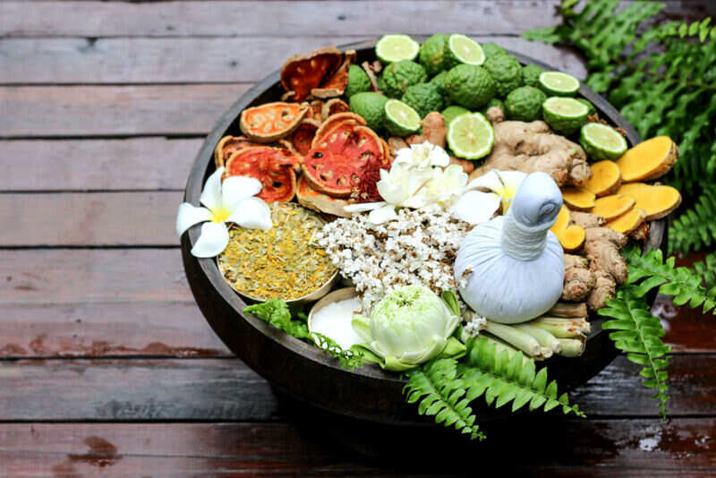 Thai herbas and massage compress at Fah Lanna Spa