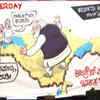 Article image for: Cartoon depicts Rahul Gandhi hiding from PM Modi, irked Karnataka Congress gets it removed
