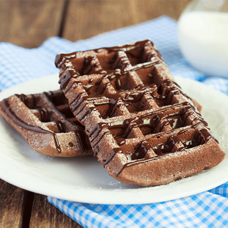 Chocolate Waffles Recipe: How To Make Chocolate Waffles Recipe | Homemade Chocolate Waffles Recipe