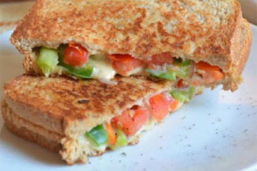 Mixed Vegetable and Cheese Sandwich