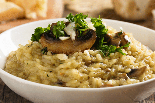 Mushroom Roast Onion and Ricotta Risotto