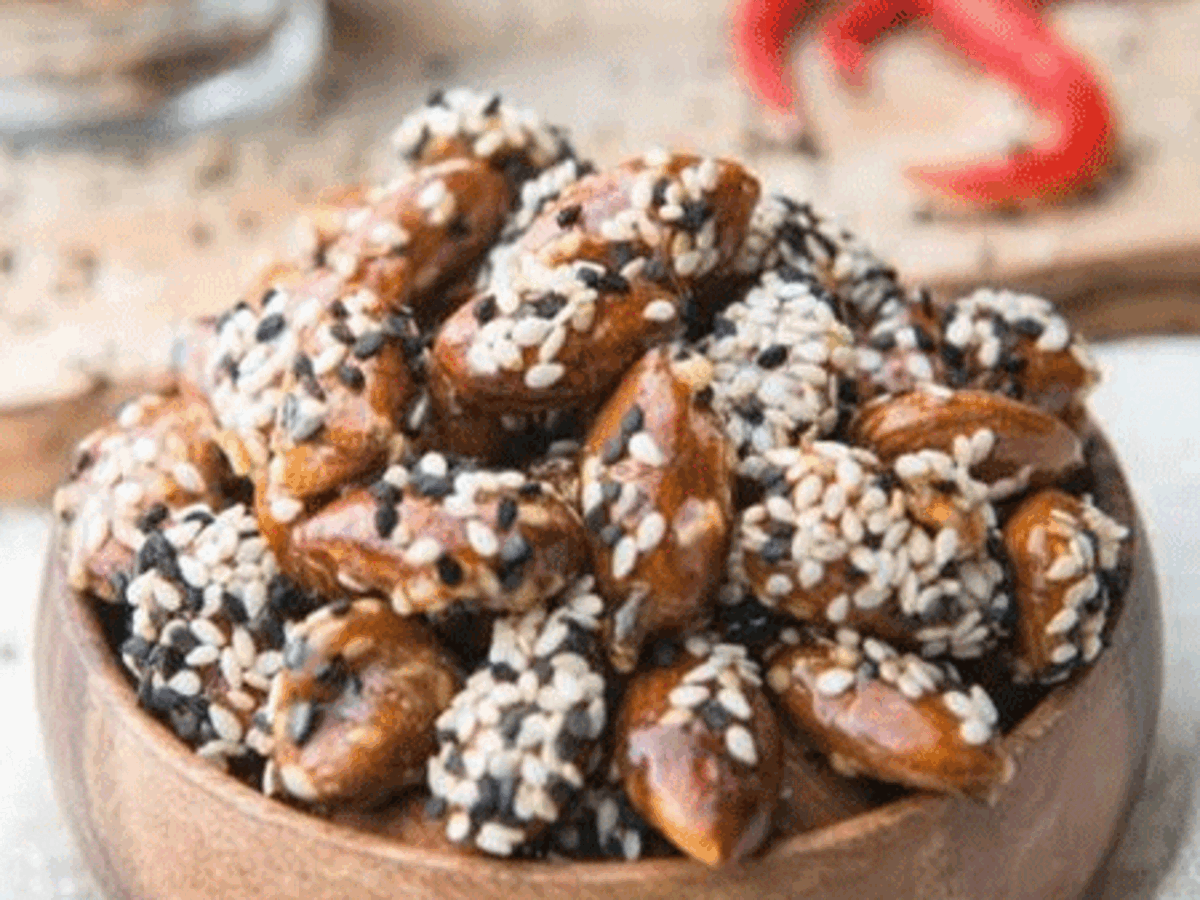 Caramelized Sesame Smoked Almonds Recipe
