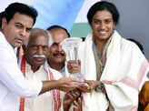 PV Sindhu receives grand welcome