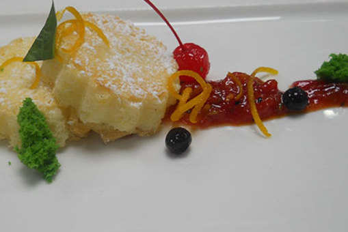 Polenta Cake with Sweet Tomato Chutney