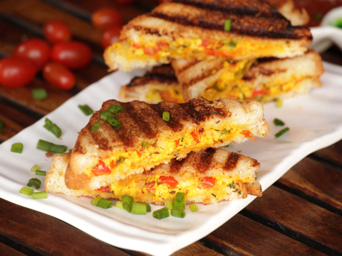 Egg and Paneer Sandwich Recipe: How to Make Egg and Paneer Sandwich Recipe | Homemade Egg and Paneer Sandwich Recipe -Times Food