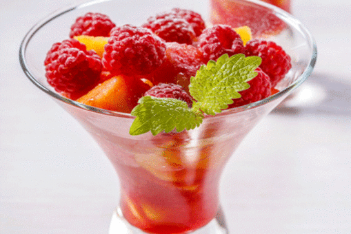 Raspberries With Mint Sauce