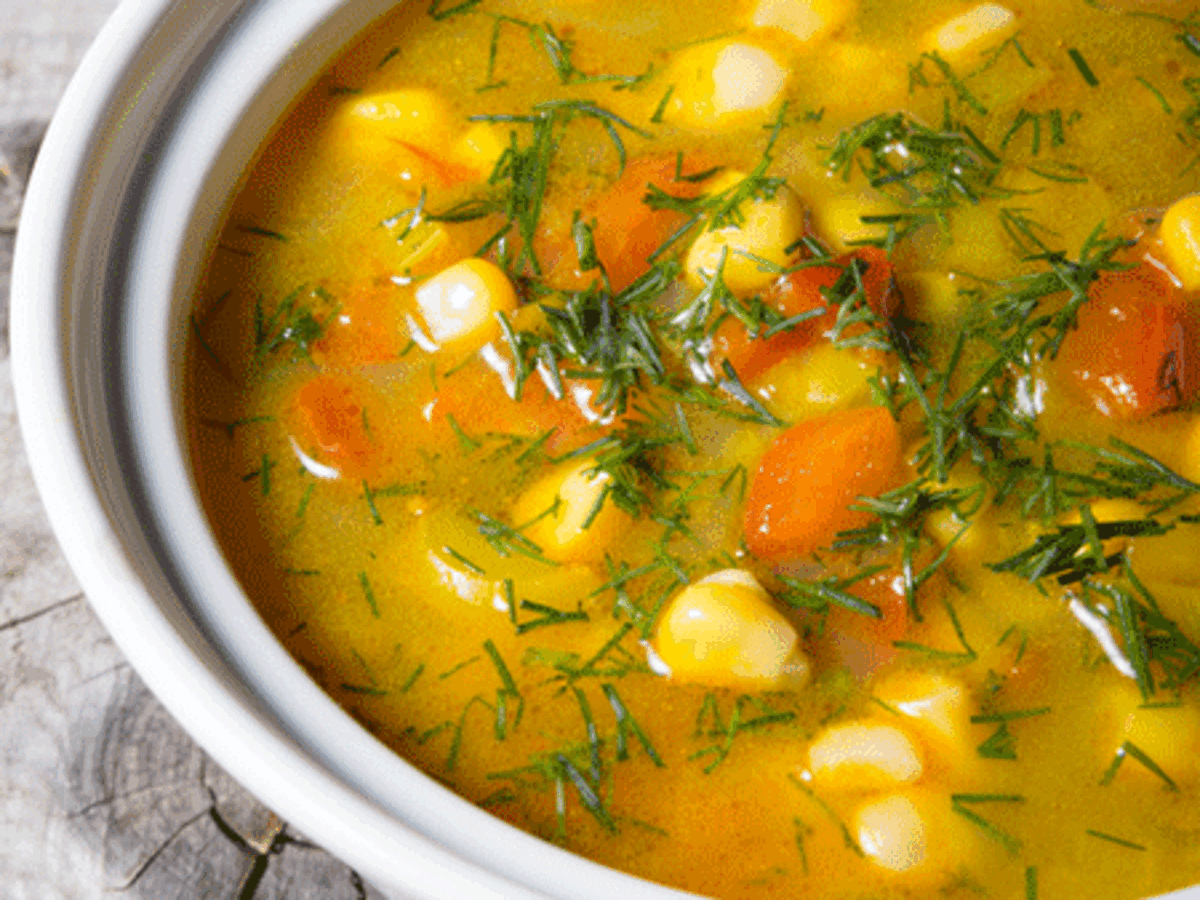 Pea and Sweet Corn Soup Recipe