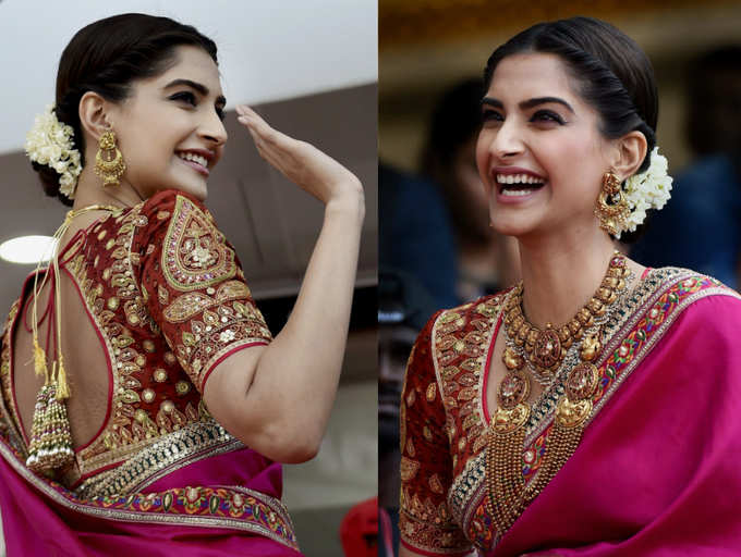 Sonam Kapoor nails the South Indian sari like a pro | The Times of India