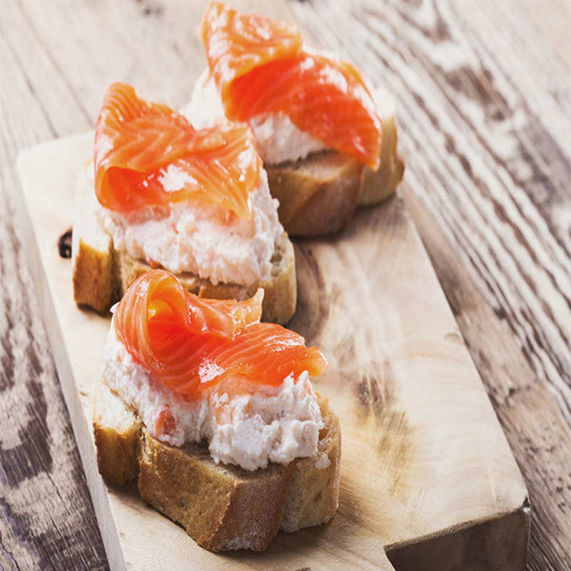 Smoked Salmon Cream Cheese Bruschetta