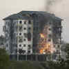 Article image for: J&K: <i class="tbold">portion</i> of EDI building catches fire during Pampore encounter