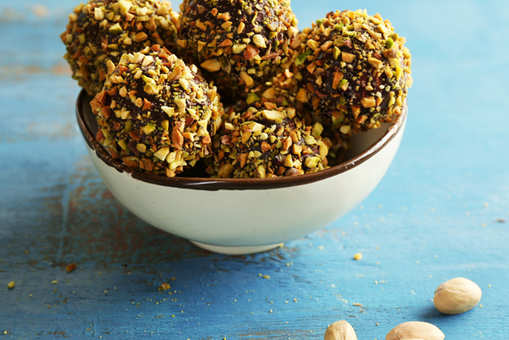 Pistachio and Burfi Chocolate Balls