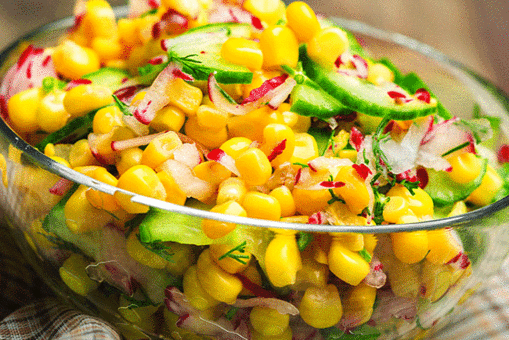 Sweet Corn Sundal with Coriander Pesto