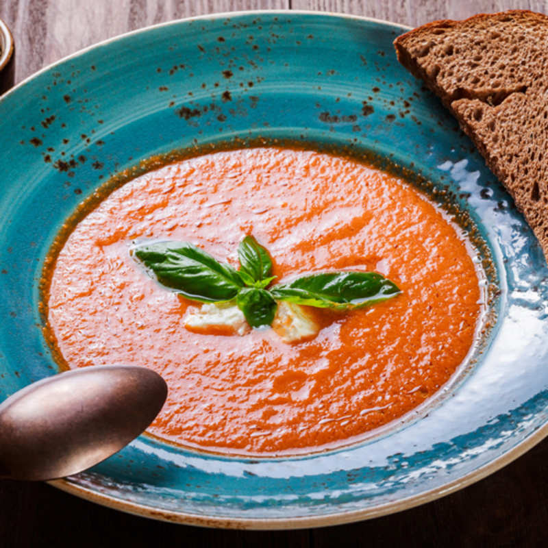 Tomato Gazpacho with Basil Yoghurt Recipe