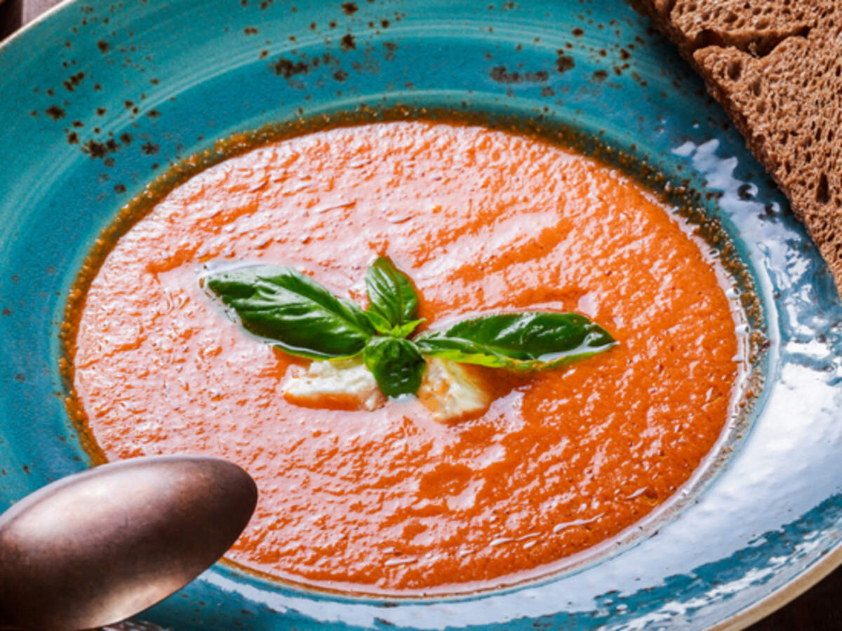 Tomato Gazpacho with Basil Yoghurt Recipe
