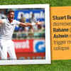 Stuart Broad (4/33) dismissed Ajinkya Rahane (26) and R Ashwin early to trigger middle-order collapse