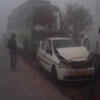 Article image for: One killed as 12 vehicles ram into each other due to dense fog