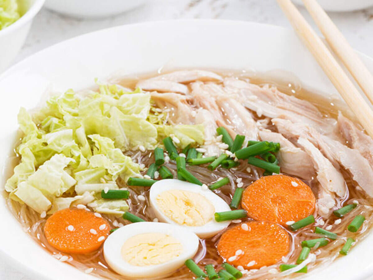 Eggs on Crispy Noodle Nest with Sesame Dip Recipe
