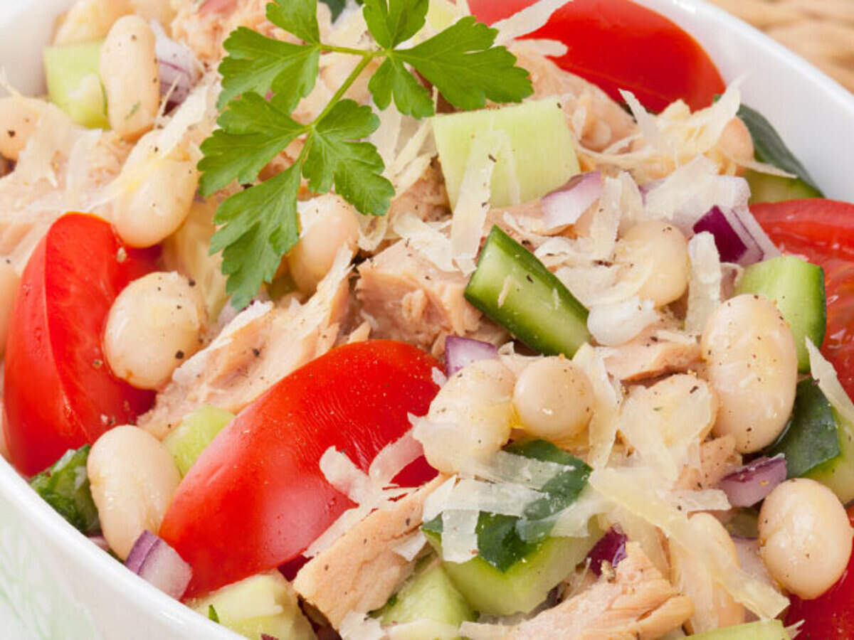 Colourful Bean Salad with Walnuts and Feta Recipe