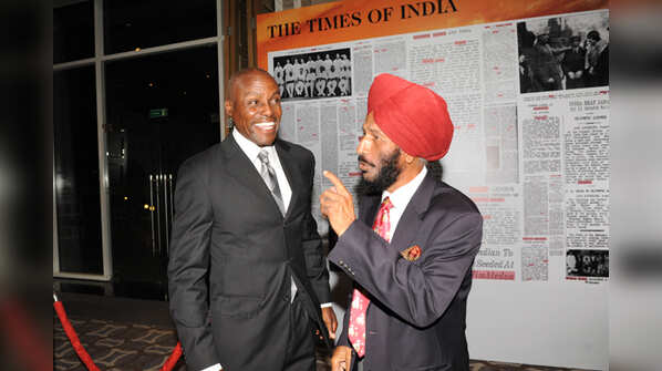 Carl Lewis and Milkha Singh @ TOISA 2015