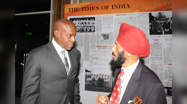 Carl Lewis and Milkha Singh @ TOISA 2015