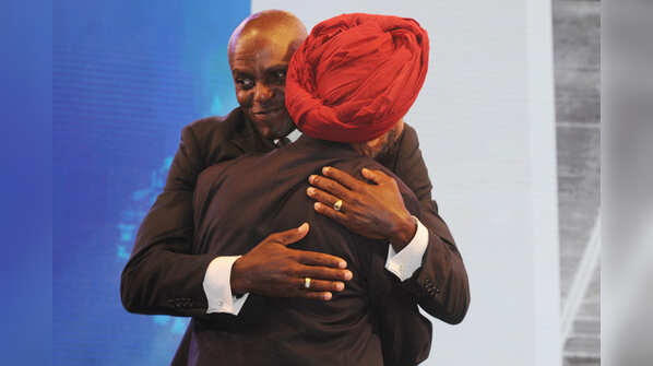 Carl Lewis and Milkha Singh @ TOISA 2015