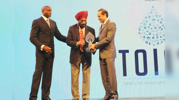 Carl Lewis and Milkha Singh @ TOISA 2015