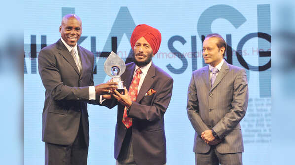 Carl Lewis and Milkha Singh @ TOISA 2015