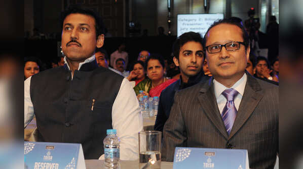 Times Group MD Vineet Jain and minister of state for information and broadcasting Rajyavardhan Singh