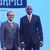 Times Group MD Vineet Jain poses with Olympic legend Carl Lewis