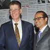 ​Times Group MD Vineet Jain poses with Roger Wright, GM Hyatt Regency