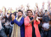 Ganesh, Swapnil, Rucha shot Ganpati song at Film City