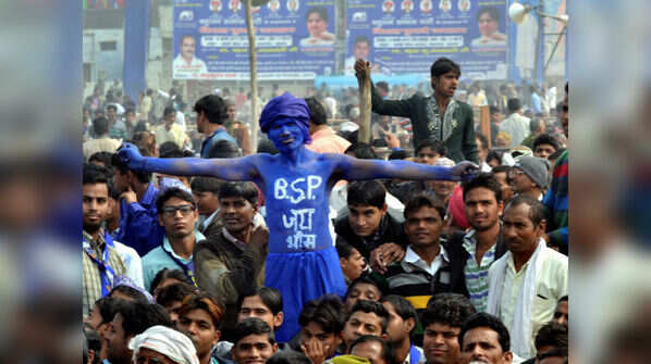 A BSP supporter in Agra.