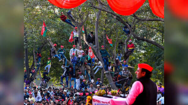 Akhilesh Yadav in Meerut district's Sardana.